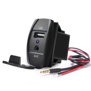 2.1A USB Car Charger with 3.5mm Aux Port 12V-24V